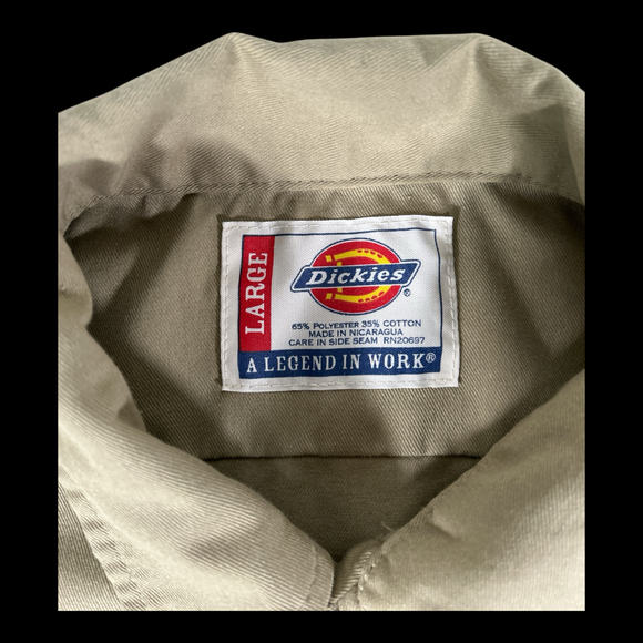Dickies Mens Long Sleeve Button Up work Shirt Sz L - Picture 2 of 4